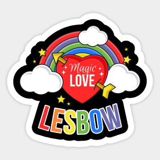 Lesbow Rainbow Heart Gay Pride Month t-shirt Shirt Tee Gift Sticker